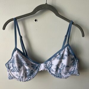 Cider Blue and White Toile Print/Vintage Style Bikini Top